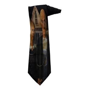 Ralph Marlin Grant Wood's American Gothic NeckTie Men's Vintage 1994